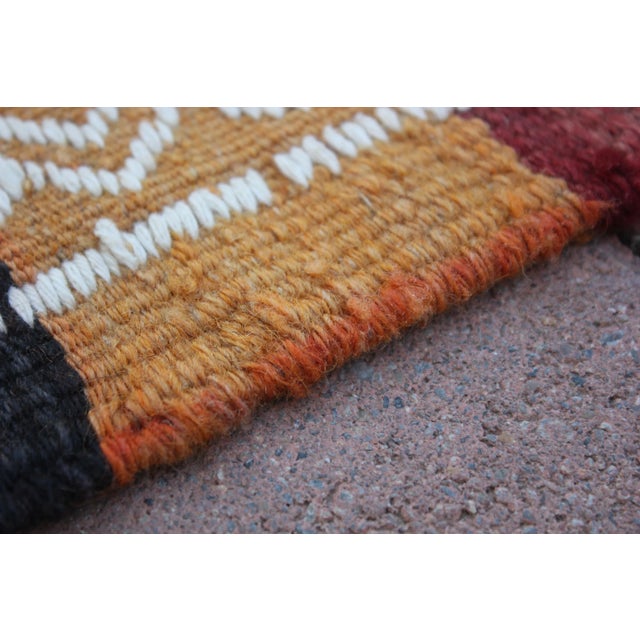 1960s Tribal Orange Striped Wool Handmade Kilim Rug For Sale - Image 4 of 13