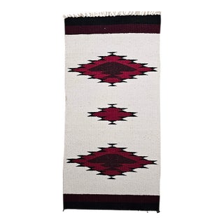 Vintage Native American Navajo Rug, Handwoven Wool, Medallion Pattern, 2x3 For Sale