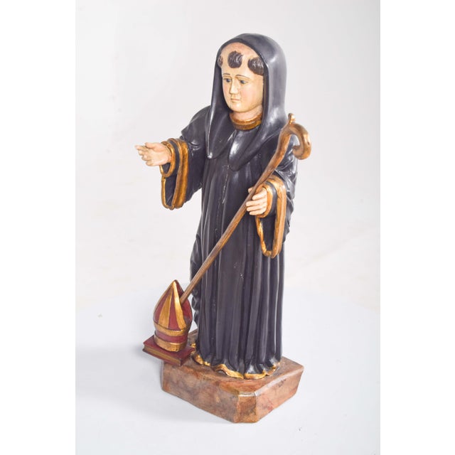 Late 19th Century Wooden Sculpture of Saint Benedict, 1890s For Sale - Image 5 of 11