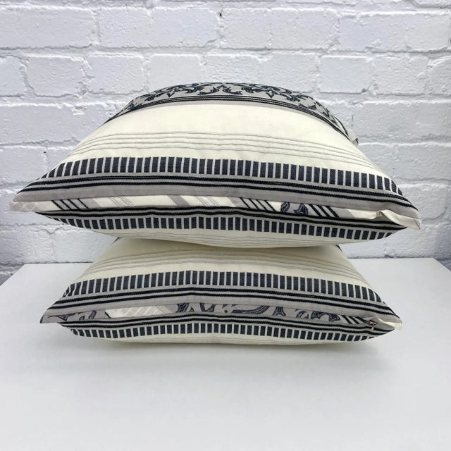 DWM | MALOOS 2000s Gray Damask Pattern Throw Pillows- a Pair For Sale - Image 4 of 7