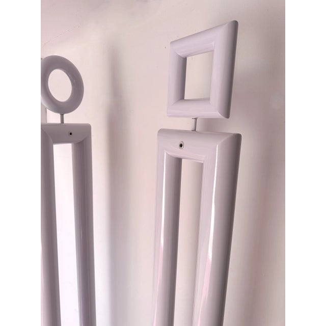 White Pair of Metal Floor Lamps Boy and Girl by Remo Buti for Neofos. Italy, 1980s For Sale - Image 8 of 12