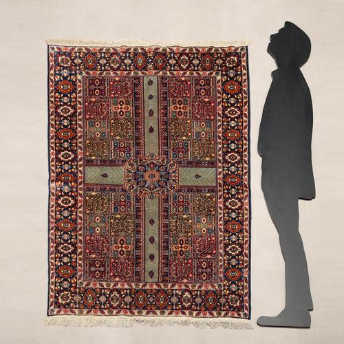 Jaipur rug in cotton and wool, extra-fine knot, hand-made. This piece is attributed to the mentioned designer/maker. It...
