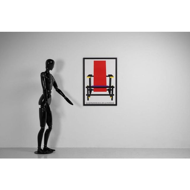 Black Izika Gaon De Stijl Poster by Gerrit Rietveld, Israel, 1977 For Sale - Image 8 of 18