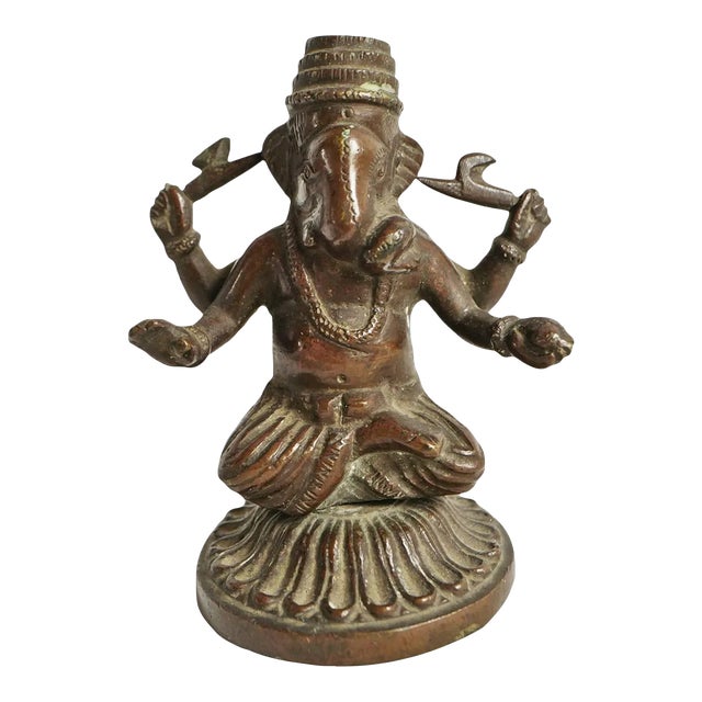 Small Antique Bronze Ganesha Statue For Sale