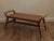 Mid-Century Modern Attributed to Union Home Cove Brown Leather Bench in Recycled Teak For Sale - Image 3 of 8