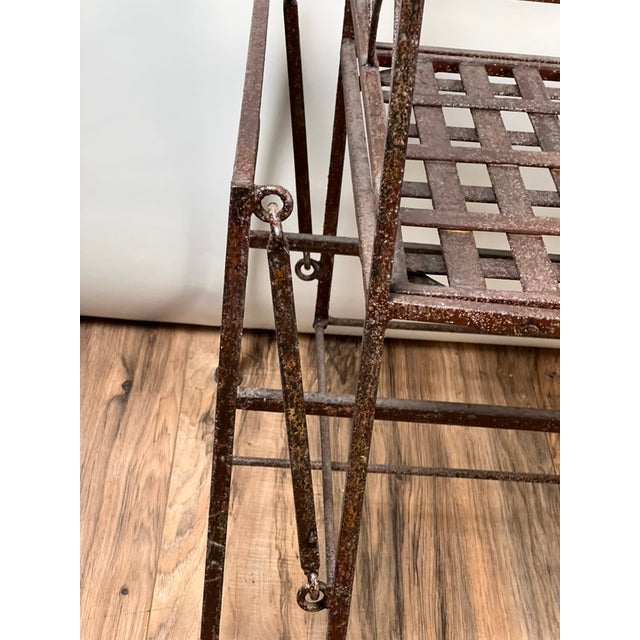 Vintage Regency Style Wrought Iron Porch Glider For Sale - Image 11 of 11