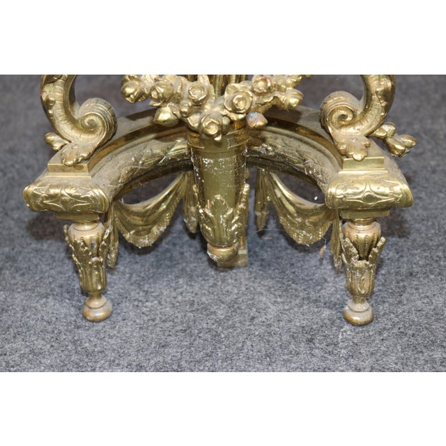Pair Louis XVI Style Brass Fireplace Andirons Chenets For Sale In Philadelphia - Image 6 of 9