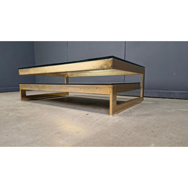 Vintage 23kt Gold Layered Two-Tier Coffee Table from Belgochrom, 1970s For Sale - Image 6 of 12