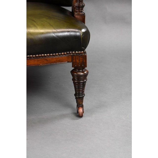 Victorian Armchair in Mahogany and Leather, 1880 For Sale - Image 11 of 14