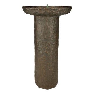 Brutalist Bronze Candlestick by Konrad Kurz For Sale