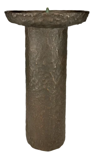 Brutalist Bronze Candlestick by Konrad Kurz