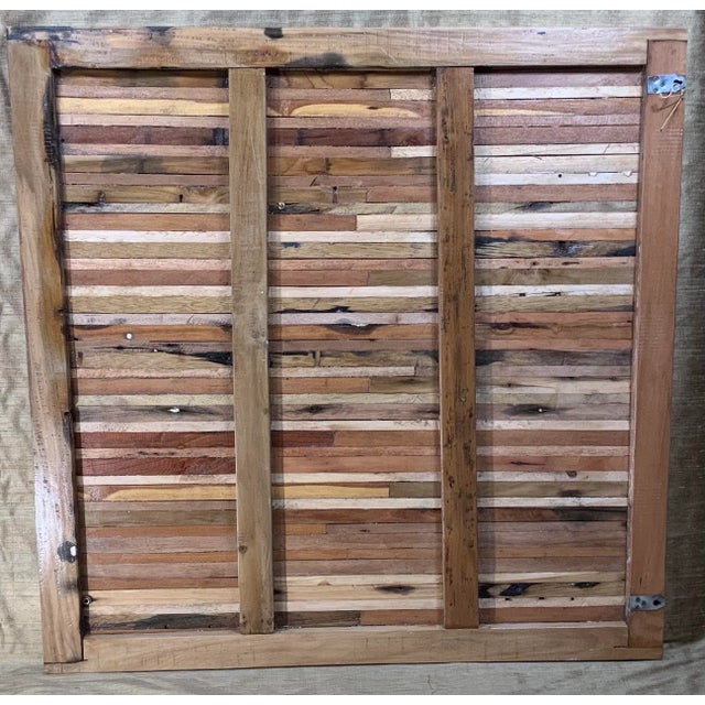 Abstract Reclaimed Wood Wall Sculpture For Sale - Image 11 of 13