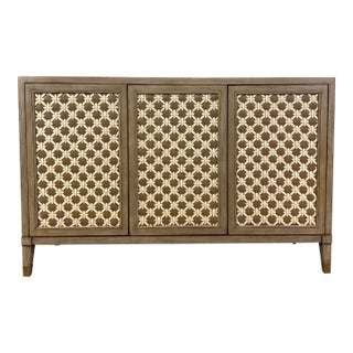 Currey & Company Organic Modern Bramford Wheat Cabinet For Sale