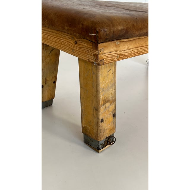 Mid-Century Modern Vintage Gymnastic Bench, 1940s For Sale - Image 3 of 9