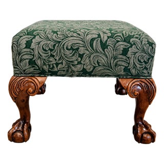 Vintage Hickory Chair Chippendale Ball & Claw Mahogany Footstool - Marshall Field & Co. For Sale
