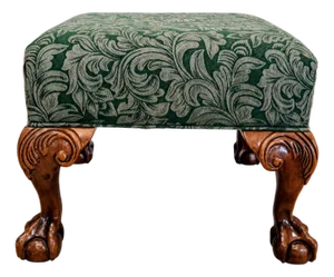 Vintage Hickory Chair Chippendale Ball & Claw Mahogany Footstool - Marshall Field & Co.