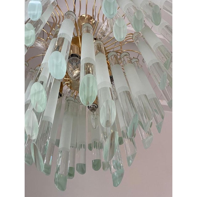 Hollywood Regency Vintage Glass Chandelier in the style of Paolo Venini, 1970s For Sale - Image 3 of 12