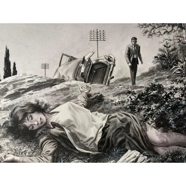 1960s Charles Burki, The Accident Original Noir, 1964, Paper For Sale - Image 5 of 9