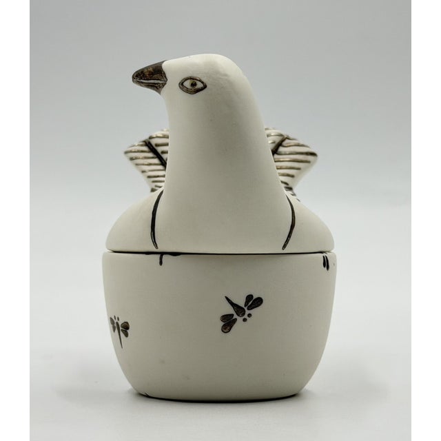 Mexican Emilia Castillo Taxco Porcelain & Pure Silver Dove Jewelry Box, Mexican Modern For Sale - Image 3 of 18