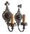 Antique Patina Painted Floral, Roping and Filigree Sconces Circa 1920 - a Pair For Sale - Image 4 of 5