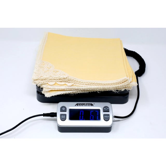 Yellow Linen and Lace Napkins - Set of 7 For Sale - Image 9 of 10