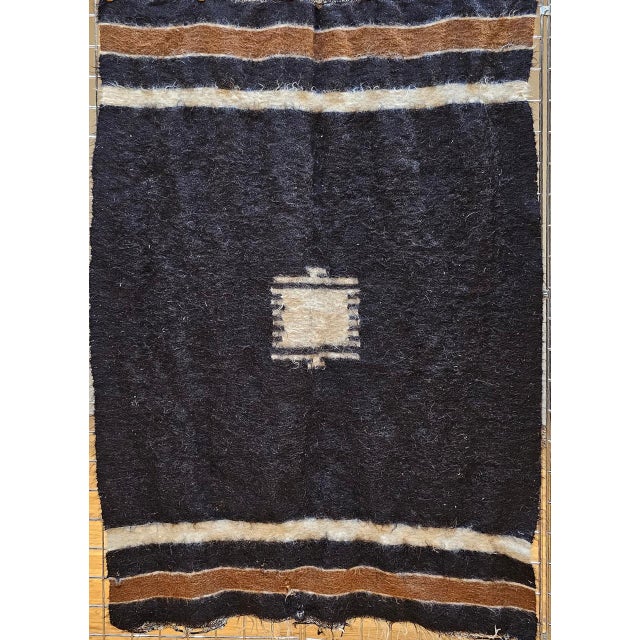 Vintage Turkish Tulu Tribal Area Rug, Handwoven, Shag Wool Pile, 4' x 5' For Sale - Image 9 of 16