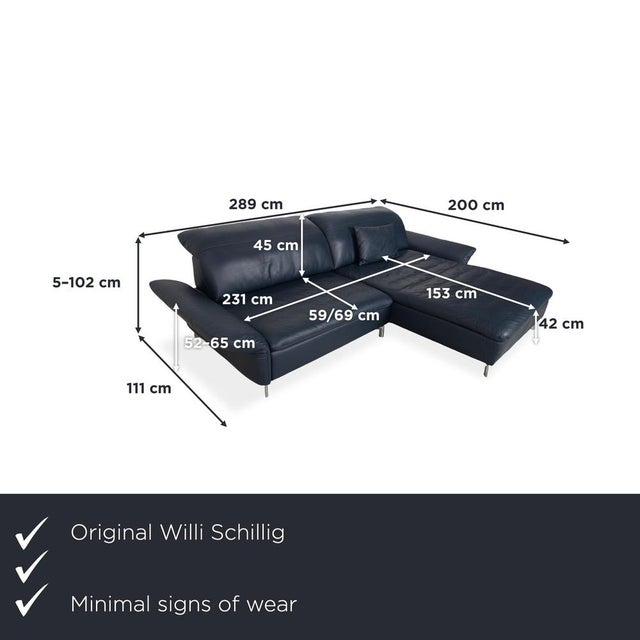 The Stella corner sofa by Willi Schillig combines meticulous craftsmanship with a modern design. Crafted in deep blue...
