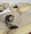 1930s 5-Arm Art Deco Chandelier Marbled Glass Shades Brass Accents, Antique European Lamp For Sale - Image 14 of 16