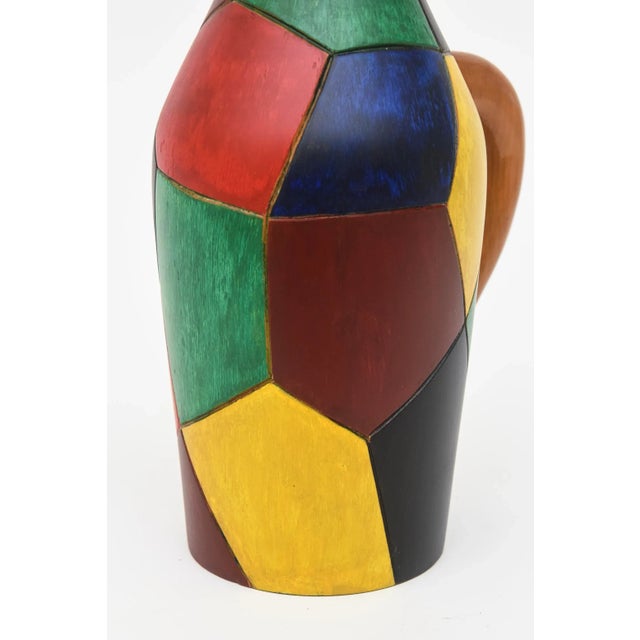 This fabulous mid=century modern Italian Aldo Tura style jug/ decanter/ barware has the orignal painted forms and designs...