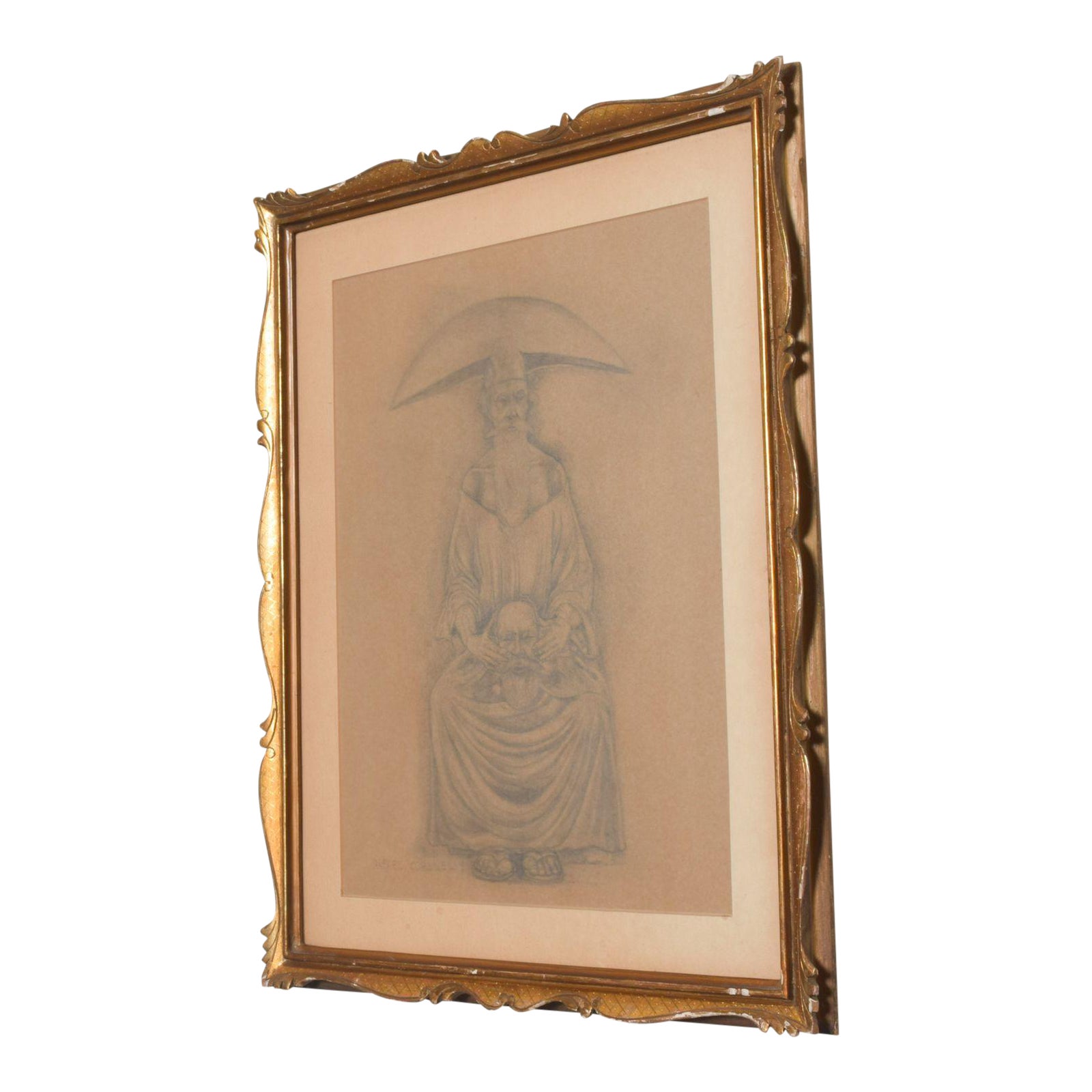 1980s Great Masters Expressionism Rafael Coronel Pencil Drawing Signed ...