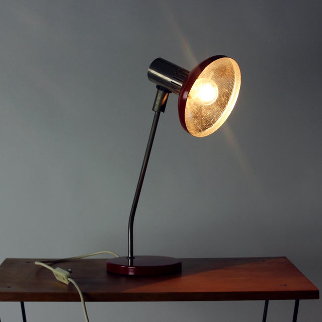 Red Mid-Century Modern Red Table Lamp by Aka Leuchen, 1970s For Sale - Image 8 of 13