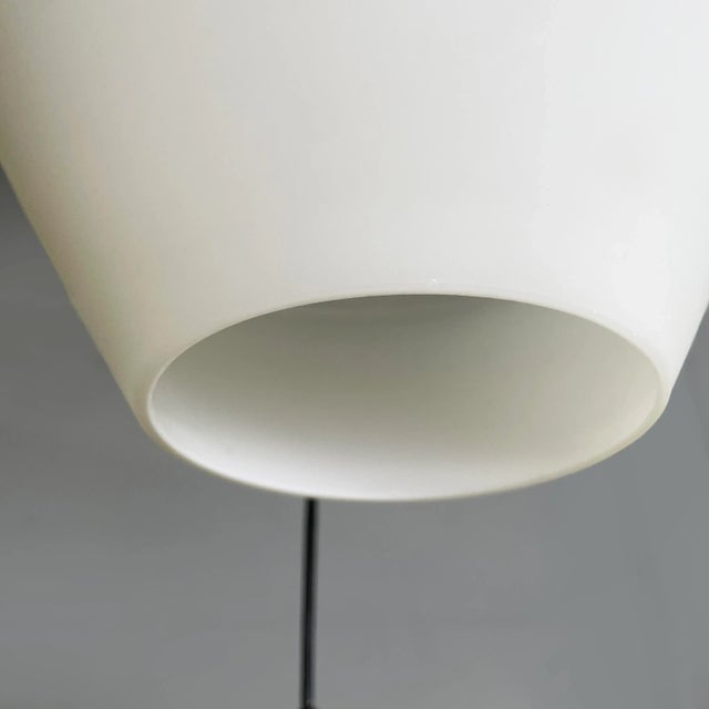 Mid-Century Modern Italian Glass and Black Metal Three-Light Chandelier, 1950s For Sale - Image 9 of 18