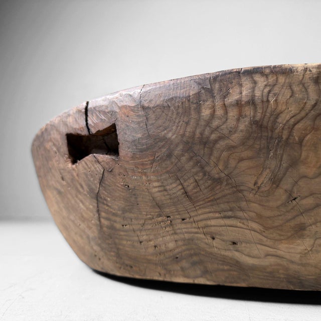 Vintage Japanese Wooden Dough Bowl, 1920s For Sale - Image 11 of 15