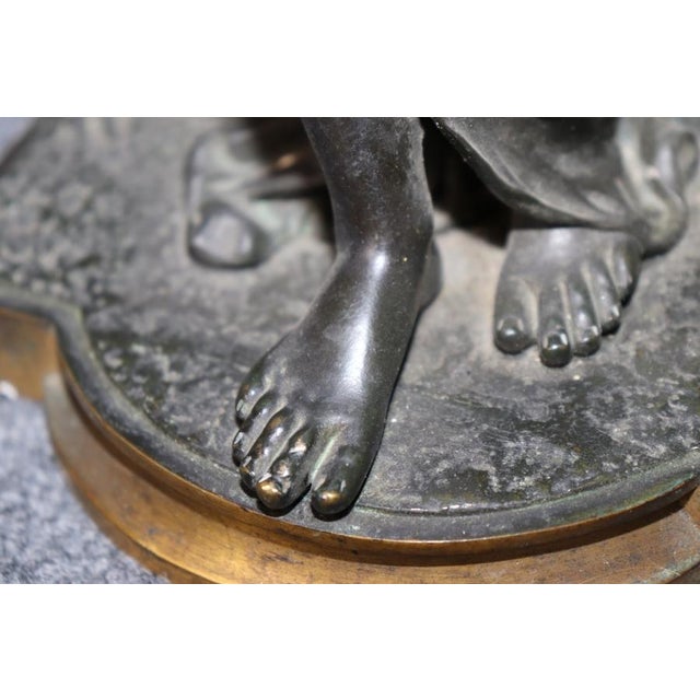 19th-C Neoclassical Bronze Figural Sculpture of a Draped Woman by Maclean For Sale - Image 11 of 12