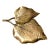 Vintage Gold Metal Leaf Tray For Sale