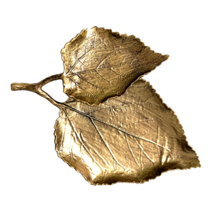 Vintage Gold Metal Leaf Tray
