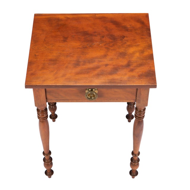 Upper Connecticut Valley Sheraton Curly Birch One-Drawer Stand, C. 1820 For Sale - Image 9 of 17