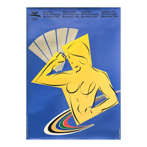 1992 Barcelona Olympic Poster, Yellow Woman - Ricard Badia
