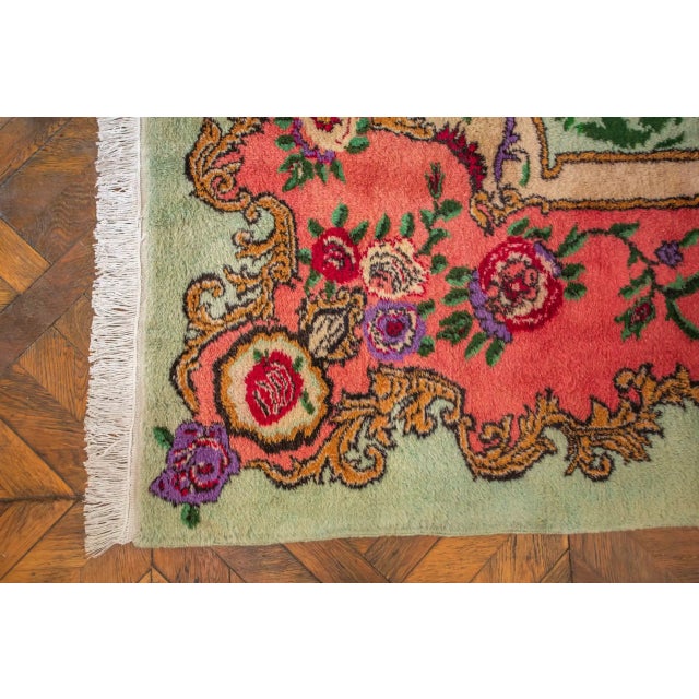 Brown Large Aubusson Rug in Cotton and Wool For Sale - Image 8 of 14