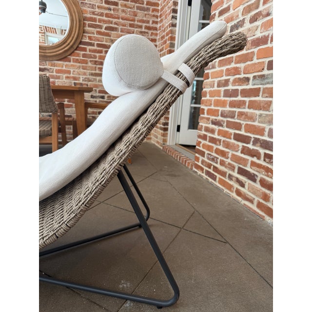 Transitional Wicker Chaise For Sale - Image 3 of 9