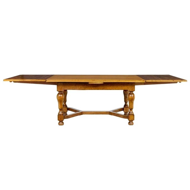 Wood Early 20th Century Birch Extending Dining Table, 1920s For Sale - Image 7 of 11