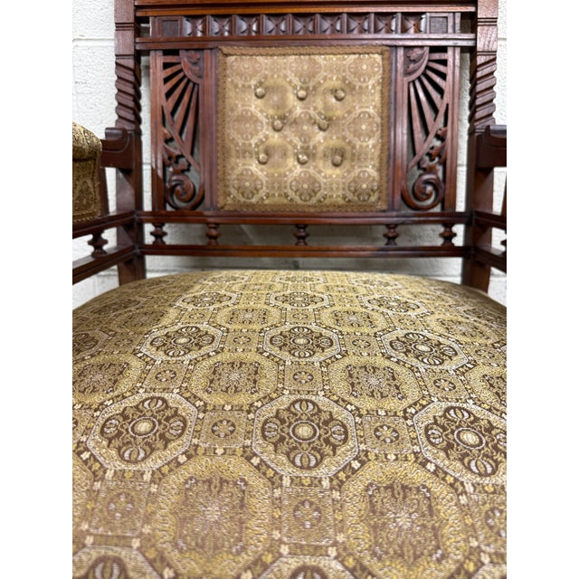Antique Victorian Eastlake Library Chair Lounge Chair Armchair For Sale - Image 9 of 16
