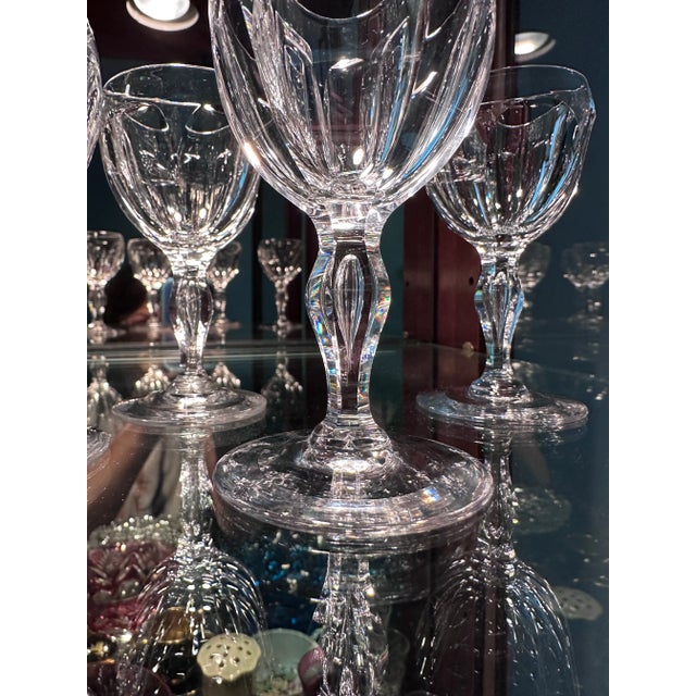 Libbey Glass Co. Set of 6 Antique Libbey Crystal Glass Port Wine Cut Panel Air Trap Bubble Stemware For Sale - Image 4 of 8