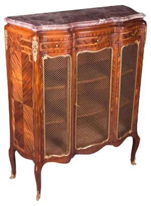 19th Century Napoleon III Rosewood Curved-Legs Side Cabinet or Commode