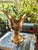 This is a brass pedestal ewer styled in the traditional manner of European lavabo vessels. The form is distinguished by a...