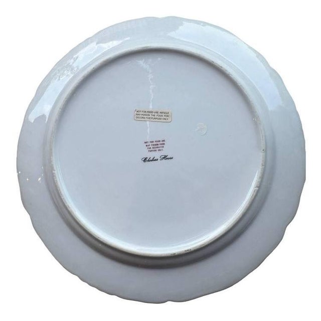 Traditional 1970s Pasargad DC Decorative Port Royal Bird Peacock Cherry Blossom Leaf Plate Tropical Plate For Sale - Image 3 of 4