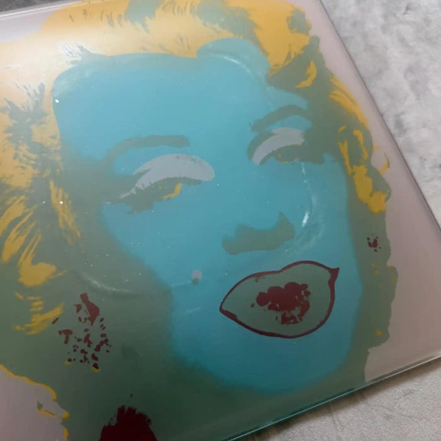 1990s Pop Art Marylin Monroe Glass Tray Signed by Andy Warhol for Rosenthal For Sale - Image 10 of 11