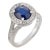 Vintage Gia 2.00 Carat Sapphire Diamond 14k White Gold Ring, Size 6.5 For Sale