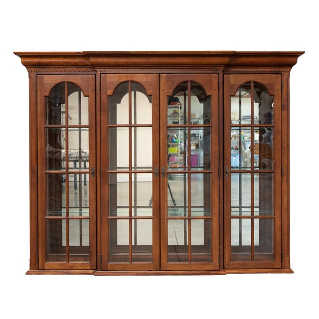 Traditional 1990s Lexington Bob Timberlake Solid Cherry China Hutch & Base For Sale - Image 3 of 17