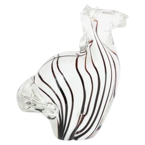 Mid-Century Modern Hand Blown Murano Glass Stylized Zebra Sculpture